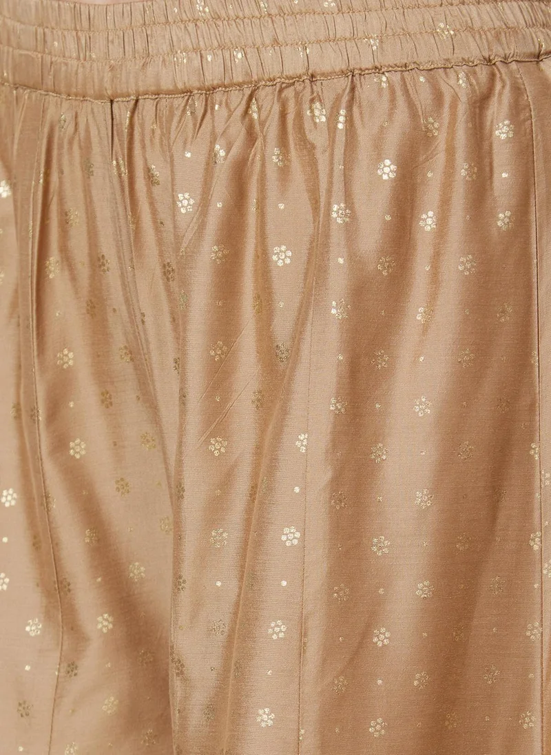globus Gold Globus Women Gold Foil Printed Flared Festive Palazzos for Women | Best Price UAE